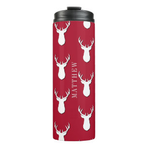 Personalisiertes Hirsch-Trophäen-Muster Festlich Thermosbecher