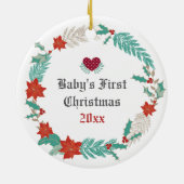 Personalisiertes Hirsch- und Kräuterjunges 1. Keramikornament (Hinten)