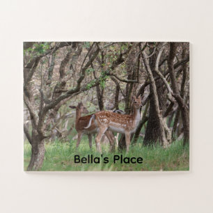 Personalisiertes Hirsch-Wald-Foto-Puzzle Puzzle