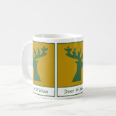 Personalisiertes Hirsche wünscht Urlaub Art Green Kaffeetasse (Vorderseite Links)