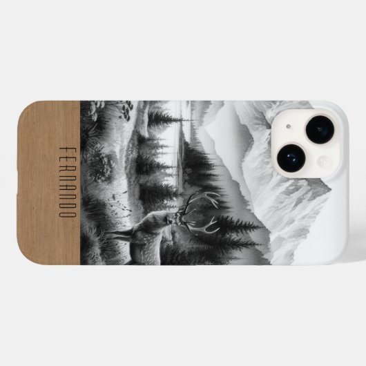 Personalisiertes Hirschtelefon, Geschenk für Ihn Case-Mate iPhone Hülle (Rückseite (Horizontal))