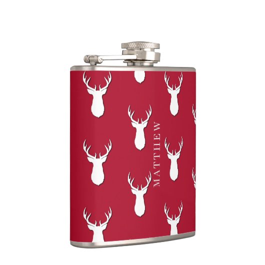 Personalisiertes Hirschtropfmuster Flachmann (Rechts)