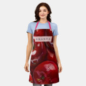 Personalisiertes Hochglanz-Rot-Apfel-Design Schürze (Getragen)