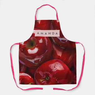 Personalisiertes Hochglanz-Rot-Apfel-Design Schürze