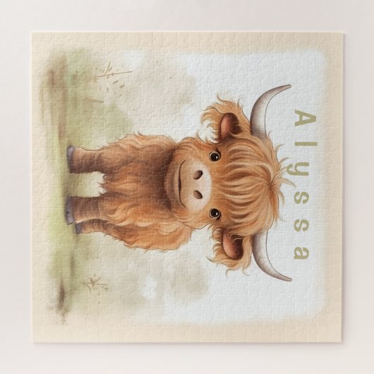 Personalisiertes Hochlandkuhpuzzle Puzzle (Horizontal)