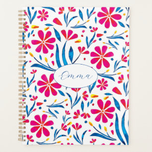 Personalisiertes Hochwertiges Blumenmuster Planer