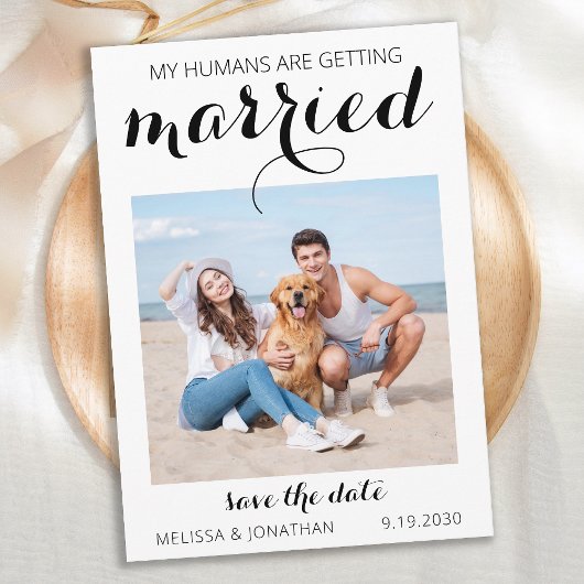 Personalisiertes Hochzeit einfaches Hund Foto Save The Date