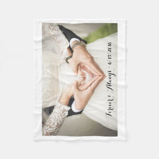 Personalisiertes Hochzeits-Foto für immer u. immer Fleecedecke (Vorderseite)