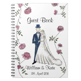 Personalisiertes Hochzeits-Gast-Buch-Notizbuch Notizblock