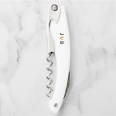 Personalisiertes Hochzeits-Herz-Paar-Monogramm Kellnermesser (Vorderseite)