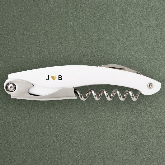 Personalisiertes Hochzeits-Herz-Paar-Monogramm Kellnermesser