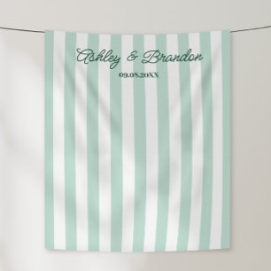 Personalisiertes Hochzeitsbanner mit Streifen in M Wandteppich