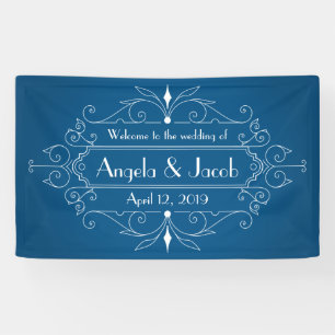 Personalisiertes Hochzeitsbanner Vintage Marinebla Banner