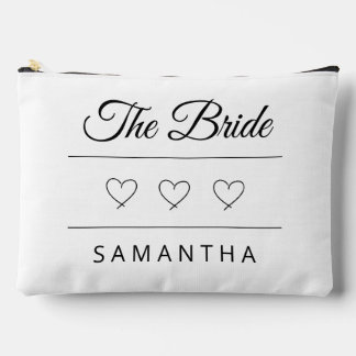 Personalisiertes Hochzeitsdesign für die Braut Zubehörtasche