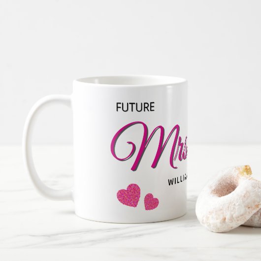 Personalisiertes Hochzeitsdesign Future Mrs Kaffeetasse (Mit Donut)