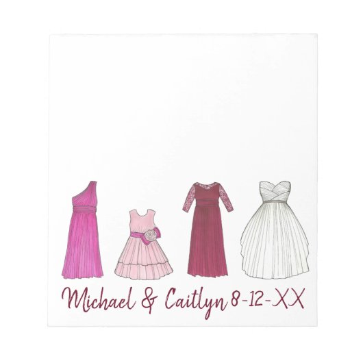 Personalisiertes Hochzeitsdusche-Brautparty-Notepa Notizblock (Vorderseite)