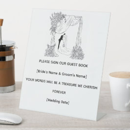 Personalisiertes Hochzeitsempfangsschild Sockelschild