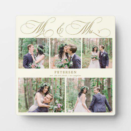 Personalisiertes Hochzeitsfest-Foto sammelt Mr. an Fotoplatte (Vorderseite)