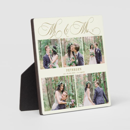 Personalisiertes Hochzeitsfest-Foto sammelt Mr. an Fotoplatte (Vorderseite)