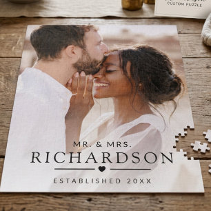 Personalisiertes Hochzeitsfoto Benutzerdefiniert H Puzzle