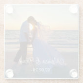 Personalisiertes HochzeitsFoto Glasuntersetzer (Rückseite)