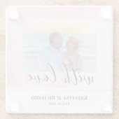 Personalisiertes HochzeitsFoto mit Funkelnd Kinder Glasuntersetzer (Rückseite)