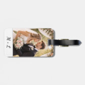 Personalisiertes Hochzeitsfoto mit Initialen Gepäckanhänger (Rückseite horizontal)