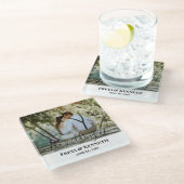 Personalisiertes HochzeitsFoto mit Liebe - Weiße T Glasuntersetzer (Schrägansicht)