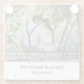 Personalisiertes HochzeitsFoto mit Liebe - Weiße T Glasuntersetzer (Rückseite)