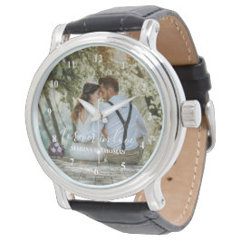 Personalisiertes HochzeitsFoto mit moderner Kallig Armbanduhr