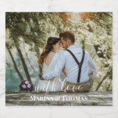 Personalisiertes HochzeitsFoto mit moderner Kallig Bierflaschenetikett (Einzelnes Label)