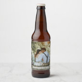 Personalisiertes HochzeitsFoto mit moderner Kallig Bierflaschenetikett (Vorderseite)