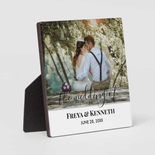 Personalisiertes HochzeitsFoto mit moderner Kallig Fotoplatte (Vorderseite)