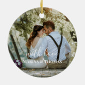 Personalisiertes HochzeitsFoto mit moderner Kallig Keramik Ornament (Hinten)