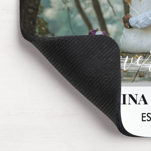 Personalisiertes HochzeitsFoto mit moderner Kallig Mousepad (Ecke)