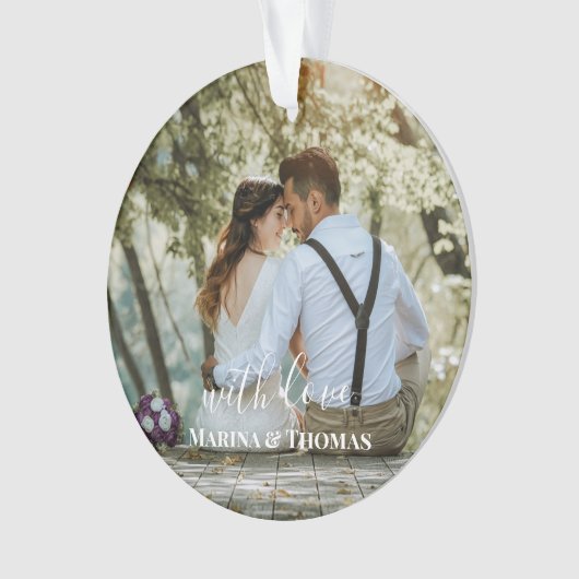 Personalisiertes HochzeitsFoto mit moderner Kallig Ornament (Vorderseite)