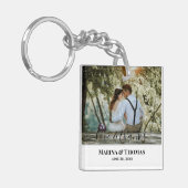 Personalisiertes HochzeitsFoto mit moderner Kallig Schlüsselanhänger (Vorderseite links)