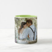 Personalisiertes HochzeitsFoto mit moderner Kallig Tasse (Zentrum)