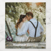 Personalisiertes HochzeitsFoto mit moderner Kallig Weinetikett (Einzelnes Label)