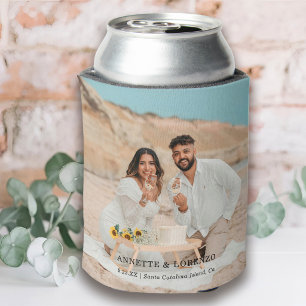 Personalisiertes Hochzeitsfoto Namen und Datum d Dosenkühler
