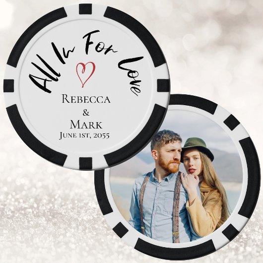 Personalisiertes Hochzeitsfoto Pokerchips