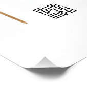 Personalisiertes Hochzeitsfoto-QR-Code-Schild | Ru Poster (Ecke)