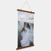 Personalisiertes HochzeitsFoto Wandteppich Mit Holzrahmen (Gewinkelt)