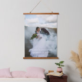 Personalisiertes HochzeitsFoto Wandteppich Mit Holzrahmen (Schlafzimmer)