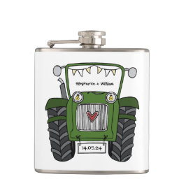 Personalisiertes Hochzeitsgeschenk für Grüne Trakt Flachmann