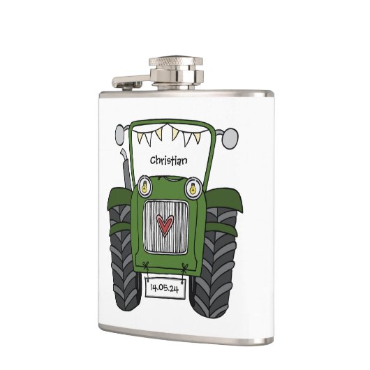 Personalisiertes Hochzeitsgeschenk für Grüne Trakt Flachmann (Links)