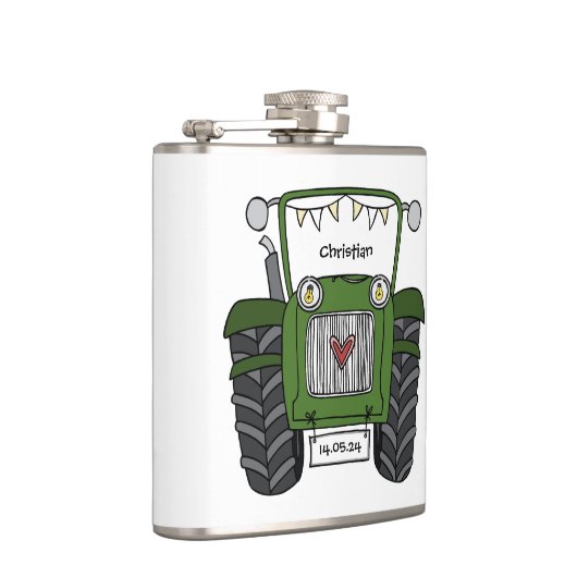Personalisiertes Hochzeitsgeschenk für Grüne Trakt Flachmann (Rechts)