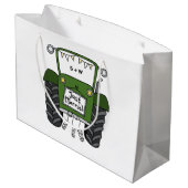 Personalisiertes Hochzeitsgeschenk für Grüne Trakt Große Geschenktüte (Rückseite Schrägansicht)