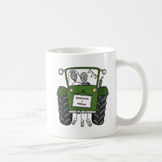 Personalisiertes Hochzeitsgeschenk für Grüne Trakt Kaffeetasse (Rechts)