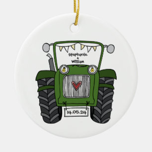 Personalisiertes Hochzeitsgeschenk für Grüne Trakt Keramik Ornament